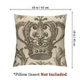 thumbnail image 4 of BANET Throw Pillow Pack of 2, Royal Flower and , Zippered Double-Side Digital Print ,Beige Taupe 22x22in, 4 of 7
