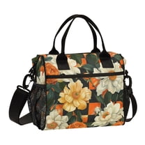FORMRS Insulated Lunch Bag Unisex Large Capacity with Shoulder Strap, Bright Floral