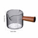 thumbnail image 3 of Taza medidora de vidrio de borosilicato con mango de madera | Dos boquillas para verter fácilmente | Graduaciones grabadas transparentes | Medidor de ingredientes líquidos y secos resistente al, 3 of 6