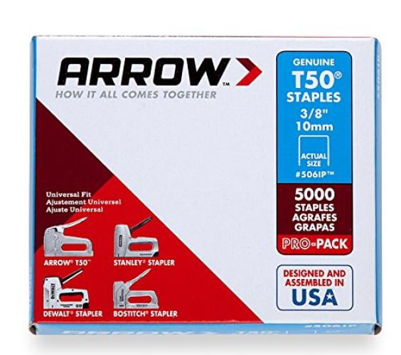 T-50 Arrow equivalent Staples 6 10 8 & 12 mm sizes available in 1000pc packs. 