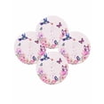 thumbnail image 7 of 15 Inch Round Placemats Set of 4, Pink Flower Non Slip Heat Insulation PP Table Mats, Spring Floral Butterflies Birds Elegant Pastoral Washable Place Mats for Kitchen Dining Party Table Decor, 7 of 7