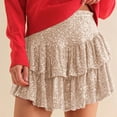 thumbnail image 2 of Womens Shiny Fairy Skirt Pleated Short Shirts Fashion Ruffle Mini Dress Sparkle Glitter Skirt, 2 of 6