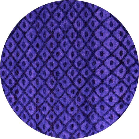 Ahgly Company Indoor Round Abstract Pink Modern Area Rugs, 8' Round