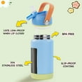 thumbnail image 2 of 12oz Kids Water Bottle, Stainless Steel Insulated Water Bottle for Kids, Toddler Cup with Straws Leak-Proof, Kids Water Bottles for School Boys Girls, BPA Free, Sky, 2 of 13