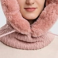 thumbnail image 3 of GRNSHTS Women Winter Hood Faux Fur Hat with Knitted Ski Mask Scarf Neck Warmer Fleece Lined Balaclava for Snow Outdoor Sports (Pink), 3 of 9