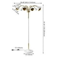thumbnail image 4 of JONATHAN Y Vivian 61" 10-Light Mid-Century Modern Iron Medusa Multi Head LED Floor Lamp, White/Brass Gold, 4 of 10