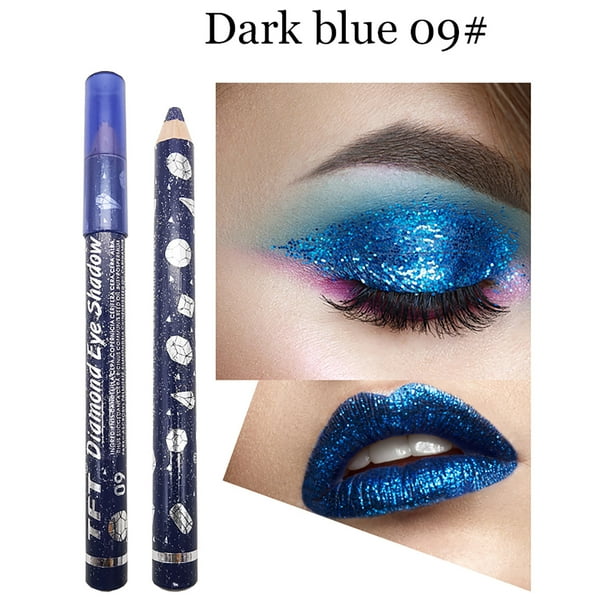 Xihbxyly Lápiz de Sombra de Ojos con Lentejuelas y 12 Colores de Gusano de Seda Perlado