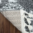 thumbnail image 4 of Modern Diamond Plush Polypropylene Indoor Shag Area Rug with Fringe - 5' x 7’, Cream/Black, 4 of 10