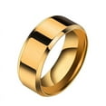 thumbnail image 5 of Men's Stainless Steel Fill Metal Wedding Band Ring Temporary Black/Gold/Silver, 5 of 9
