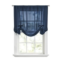 Mainstays Tie up Balloon Shade Pole Top, Blue Cove, Polyester, Recycled Poly, 42"W x 63"L, 1 Piece, Indoor Curtain, Adult