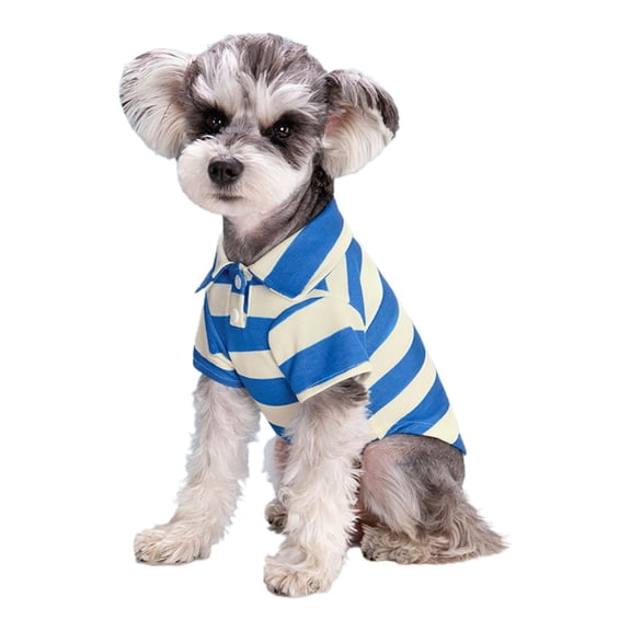 Dog Shirt Polo Shirt Striped Collar Puppy Clothes Sping Summer Button up Pet Clothes for Small Medium Dogs for Boy Girl Pet