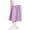 Purple, variant on KyCheLot Kids Girls Solid Color Capris Pants Summer Pleated Wide Leg Elastic Waist Pants Comfy Fashion Skirts Pants