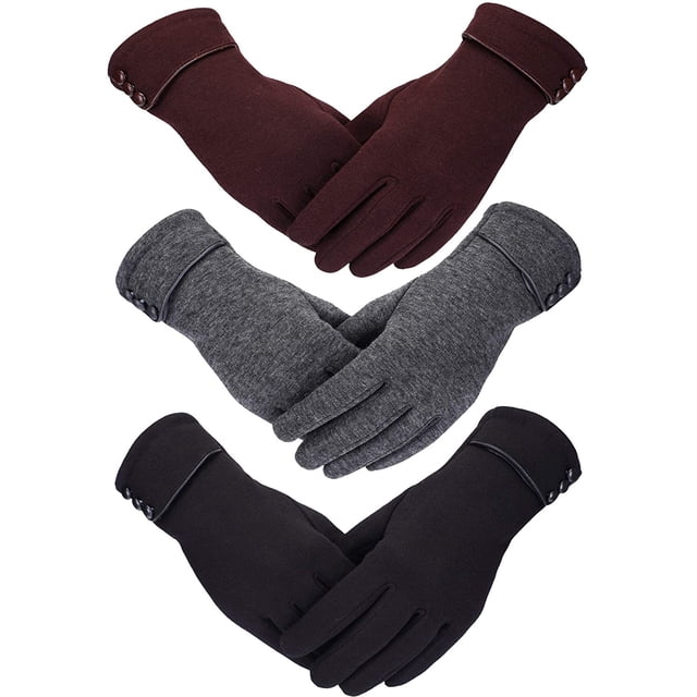 Guantes de invierno para mujer, guantes cálidos con pantalla táctil, guantes a prueba de viento para mujeres y niñas, uso de invierno