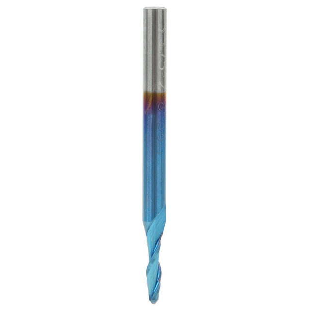 Fresa de punta esférica Bling Bling Revestimiento azul 3,175 x 3,175 x 22 mm