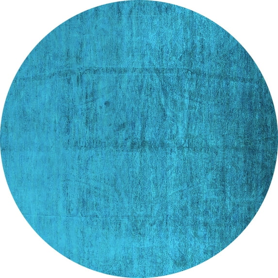 Ahgly Company Indoor Round Oriental Light Blue Industrial Area Rugs, 3' Round