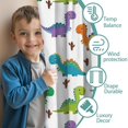 thumbnail image 3 of Blackout Kids Curtains,White Dinosaurs Colorful Cacti Pattern Childrens Insulated Curtains Set Of 2,Bedroom Essentials,Toddler Room Decor 52"x84", 3 of 5