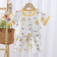 thumbnail image 2 of NIEWTR Kids Pajamas for Toddler Boys 2-Piece Set Short Sleeve Pullover + Comfy Shorts Soft Breathable Children Pjs Summer Pajamas Loungewear 2T 3T 4T 5T(A-Yellow,5-6 Years), 2 of 6