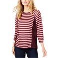 thumbnail image 1 of Michael Kors Womens Striped Pullover Blouse, Purple, Large, 1 of 1