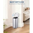 thumbnail image 2 of 8 Gallon/30L Stainless Steel Step Trash Can, Soft Close Lid, Fingerprint Resistant, Removable Inner Bucket, Kitchen Garbage Bin, Silver, 2 of 8