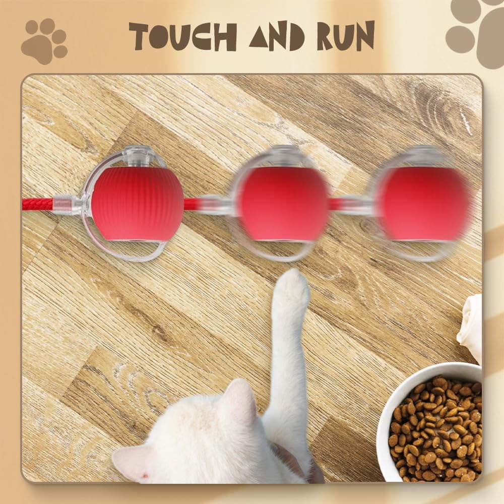 Interactive Cat Toy Balls, 2024 Upgraded Cat Toys for Bored Indoor Adult Cats, Smart Self Rolling Interactive Cat Dog Ball, Automatic Moving Peppy Pet Ball for Cats Kitten (3 Pcs)