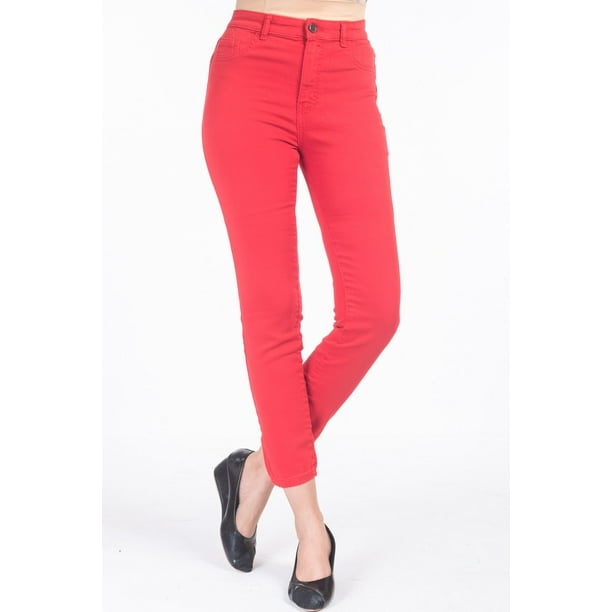 Ladies Woven Jegging RED 600