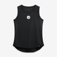 thumbnail image 4 of Women's Fanatics Black Pittsburgh Steelers Draped Mesh-Back Performance- Tank Top, 4 of 5