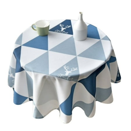 

Small Round Tablecloth Nordic Minimalist Style Tablecloth waterproof And Oil-proof Polyester Table Cloth Outdoor Party Picnic Tabletop Dining Room Camping Decor-P-140cm(55inch)