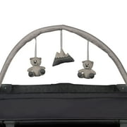 Monbebe Play Yard – Full-Size Rocking Bassinet, Removable Changer & Toy Bar – Castle Point