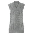 thumbnail image 4 of IROINNID Reduced Womens Sweater Sweater Vest V-Neck Pullover Sweater Solid Color Leisure Mid-Length Sleeveless Knitted Sweater Vest Tops, 4 of 7