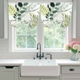 thumbnail image 4 of Green Leaves Balloon Curtains for Windows, Bedroom Curtains 54 Inch Length, Summer Botanical Farmhouse Watercolor Leaf Tie Up Curtains Panels Thermal Insulated Bathroom Curtains Window 42"x54", 4 of 8