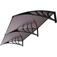 thumbnail image 2 of Polycarbonate Window Door Awning Canopy Brown with Black Bracket 40 Inch x 80 Inch, 2 of 8