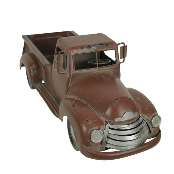Rustic Brown Antique Pickup Truck Vintage Planter Indoor Outdoor 15.25 Inches Long
