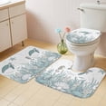 thumbnail image 4 of Summer Marine Life Bathroom Rugs Set Nautical Starfish Ocean Seahorse Sea Turtle Coastal Non Slip Absorbent Bath Mats 3 Piece Set with Bathroom Rug, U-Shaped Floor Mat, Toilet Seat Cover Small Size, 4 of 9