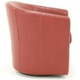 thumbnail image 2 of Pemberly Row 19"H Traditional Faux Leather Swivel Club Chair in Red, 2 of 4