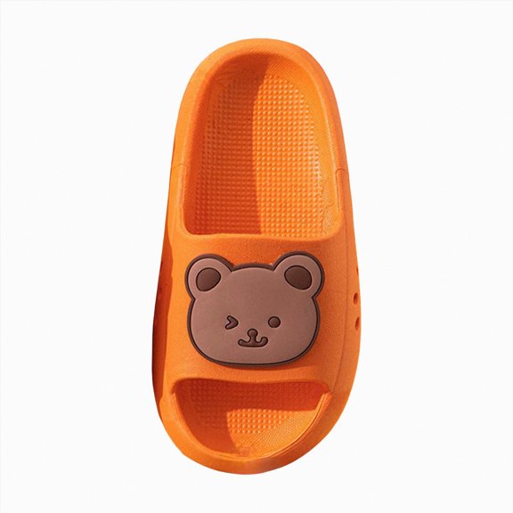 NIEWTR Kids Slide Sandals Boys Girls Water Shoes Cute Slippers for Beach Pool (Toddler/Little Kid)(Orange,18-24 Months)