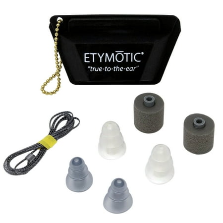 Lucid Hearing - Hearing Protection ER•20®XS Universal Fit Clear Stem Earplugs with 3 Eartip Sets in Clamshell Pack - GRAY