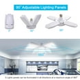 thumbnail image 4 of IMAGE 2 Pack 4PCS White LED Garage Light, 80W E26/E27 8000LM Deformable Ceiling  Workshop Lamp Folding, 6500K Daylight White Garage LED Bulbs for Warehouse Workshop Basement Lights, 4 of 9