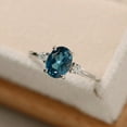 thumbnail image 2 of Real London blue topaz ring, oval gemstone, sterling silver, three stones promise ring,November birthstone, 2 of 2