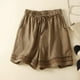 thumbnail image 2 of Pantalones cortos de lino finos de verano para mujer: encaje retro calado, cintura elástica, pantalones informales, tallas M-XXXL, tejido de algodón, 2 of 4