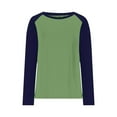 thumbnail image 3 of Womens Baseball Tee 3/4 Sleeve Fashion Crewneck Tops Color Block Blouse Casual Raglan Shirt, 3 of 5