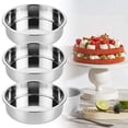 thumbnail image 1 of 8 Inch Stainless Steel Cake Pan Set 3 Pack Round Baking Pans Nonstick Chiffon Cake Mold for Oven Baking Kitchen Bakeware, 1 of 9