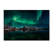 Trademark Fine Art 'Lofoten Aurora Reflection' Canvas Art by Javier De La