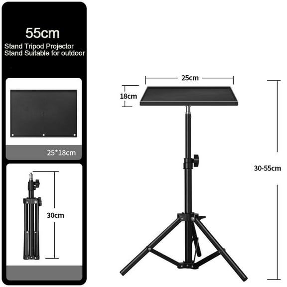 55/120/160Cm Adjustable Tripod Stand And Mount Bracket Tray For Projector Laptop