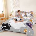 thumbnail image 4 of Manfei Repeating Bat Pattern 7-Piece Twin Bedding,Halloween Skull Print Bedding Comforter Set,Halloween Reversible, 4 of 7