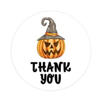 Koyal Wholesale Halloween Thank You Stickers 2 Inch Round 120 Bulk Pumpkin With Witch Hat Labels For Halloween