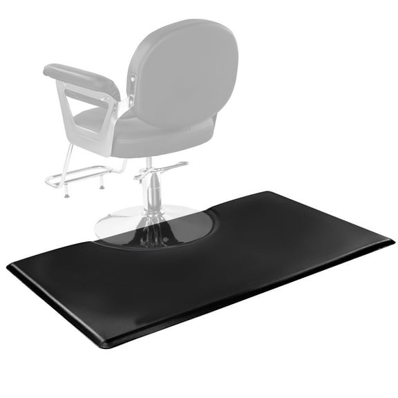VEVOR Salon Mat for Hair Stylist, 3 x 5 FT Rectangle Salon Chair Mat Anti Fatigue, 7/8" Thickened PVC   PU Barber Shop Floor Mat with Round Cut Out, Anti-Trip Beveled Edges & Non-slip Bottom
