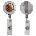 thumbnail image 1 of Leopard Print - Orange Black Retractable Reel Chrome Badge ID Card Holder, 1 of 1