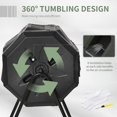 thumbnail image 4 of Contenedor de Compostaje Giratorio Outsunny 360° Cámara Doble 160L Negro, 4 of 9