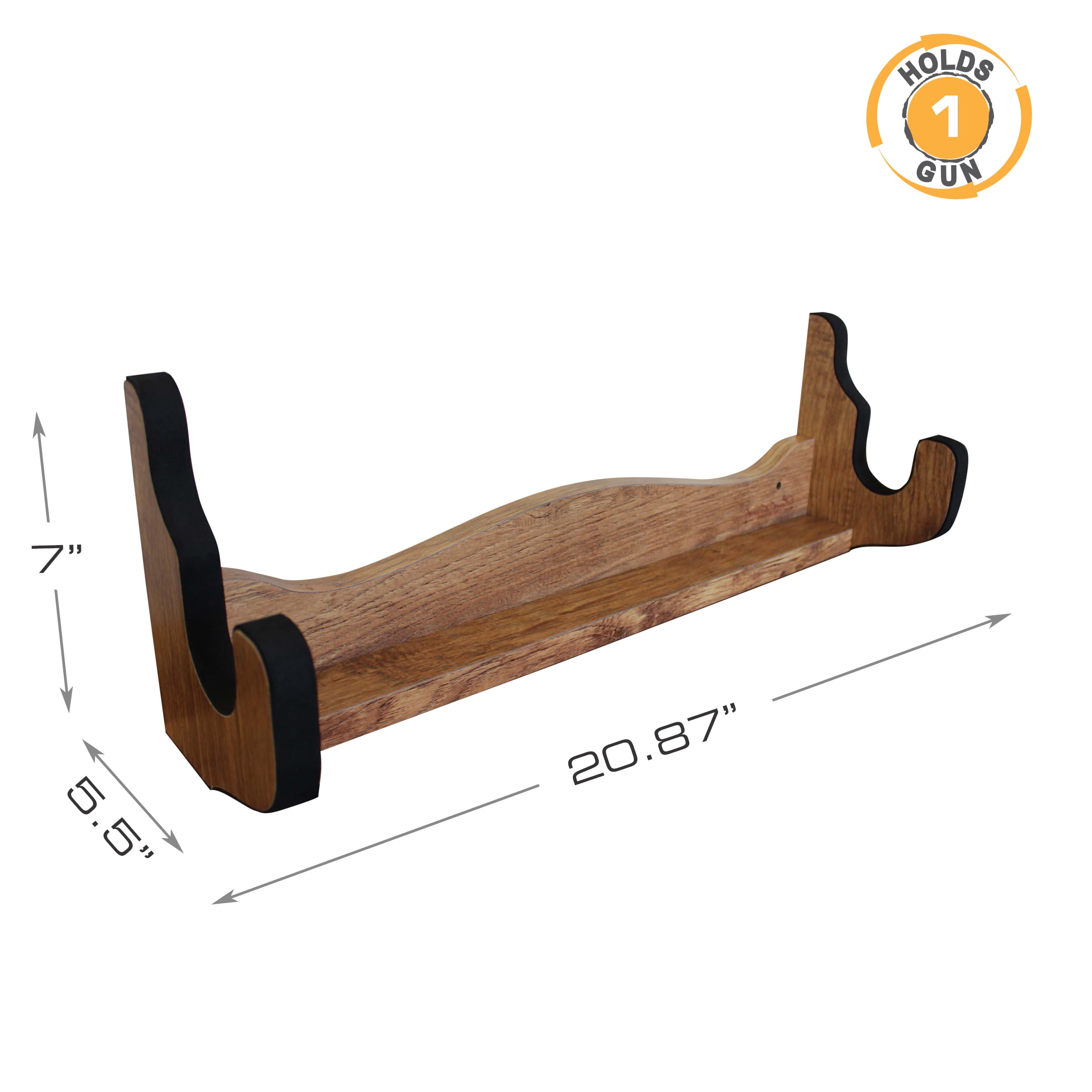 Rush Creek Creations Single Gun Wall Rack for Rifles/Shotguns, Engineered Wood American Cherry