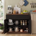 thumbnail image 5 of ELLEGNT Buffet Cabinet with Push‑to‑Open Doors – Sideboard Storage and Drawer for Kitchen, Black, 5 of 10